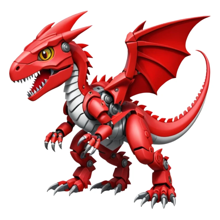 Cool Edgy Digimon-Fakemon-Guilmon-Velociraptor-Dragon-Mecha full body sticker