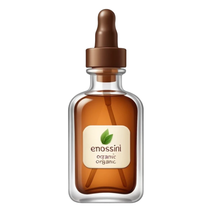 Organic cosmetic in a cristal brown bottle sticker