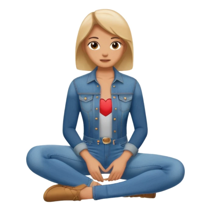 Kneeling legs in front of sitting body sticker