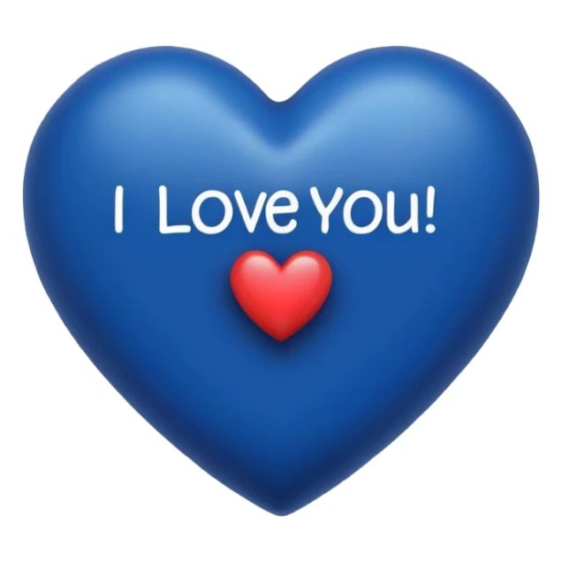 Dark Blue heart with the words I Love You Ry in the middle  sticker