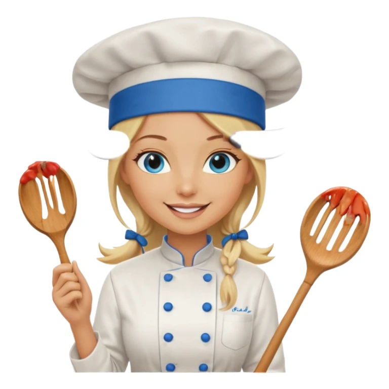Sexy Long Blonde hair blue eyed female chef sticker
