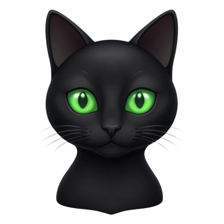 sleek black cat with green eyes sticker