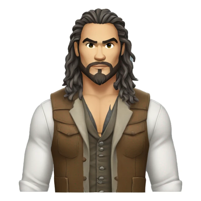 realistic jason momoa wearing vest sticker