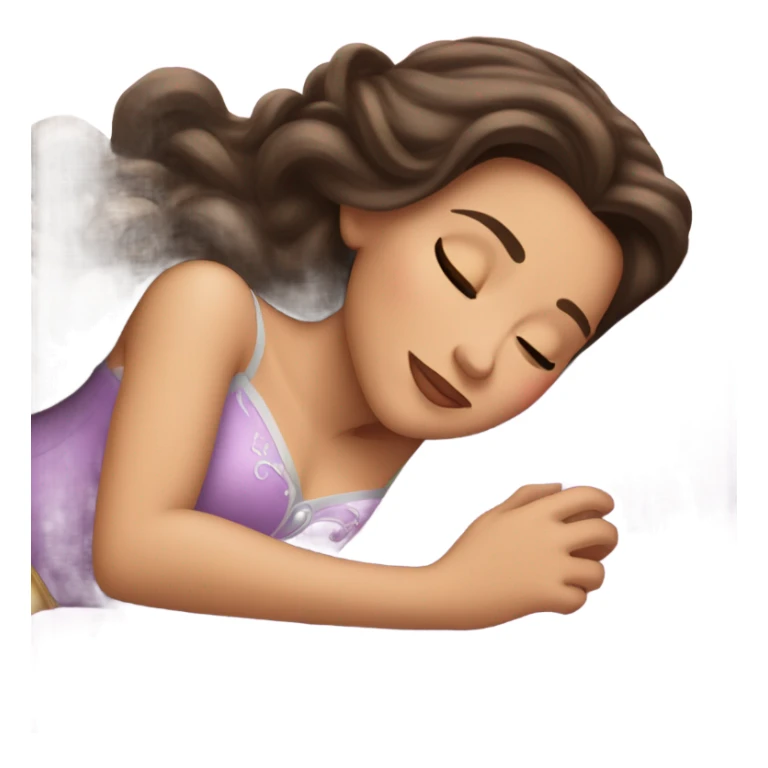 Sleeping brunette beauty princess Disney sticker