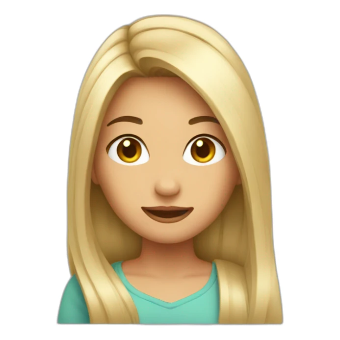 Girl with open hair sticker