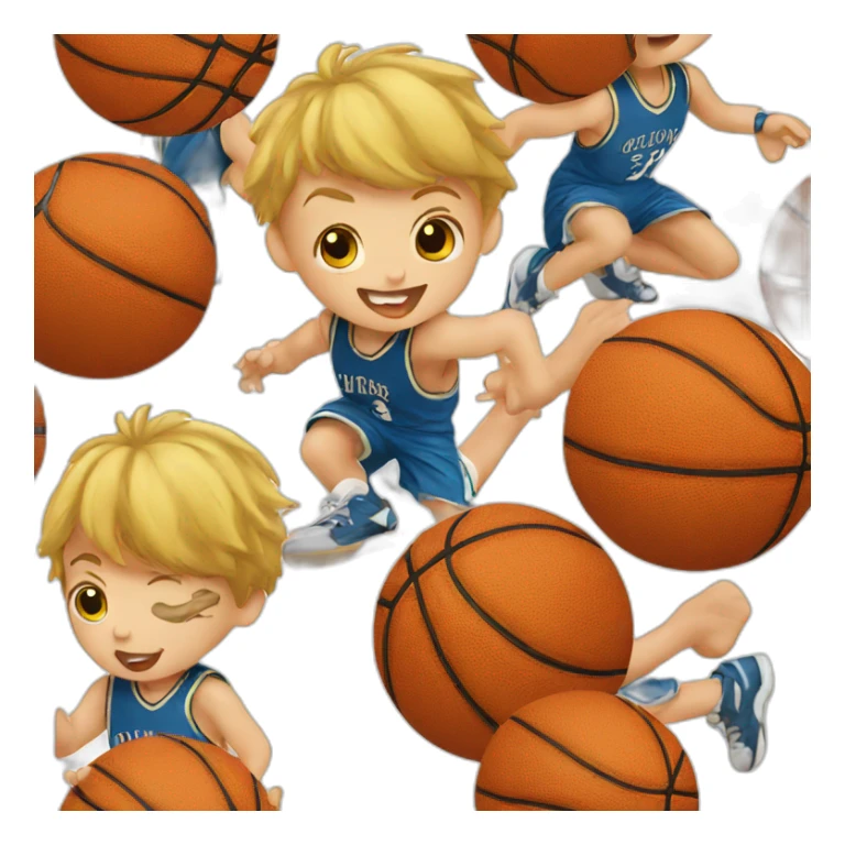 Little boy playing basketball sticker