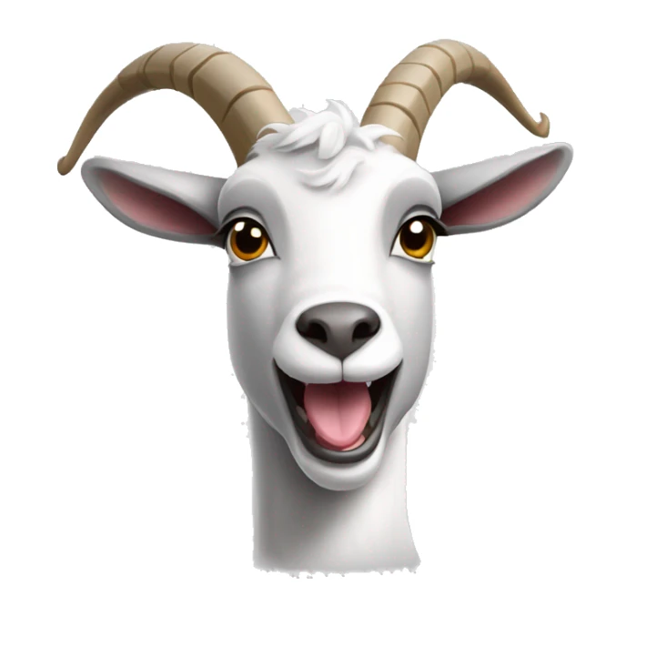 a grey and white goat making an extremely silly face with the tongue out and crossed side eyes sticker