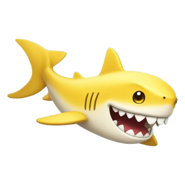 Cute cartoon style yellow shark smiling  sticker