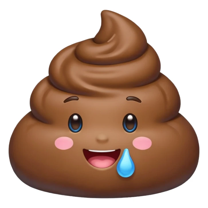 blue colors kawaii poop sticker