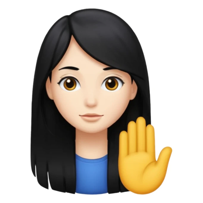 Long black hair  sticker