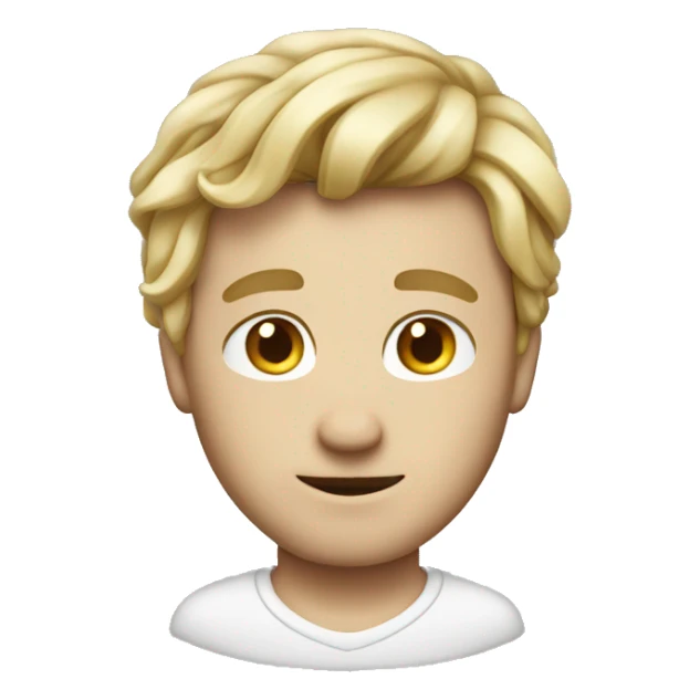 handsome white man hair tied emoji style apple sticker
