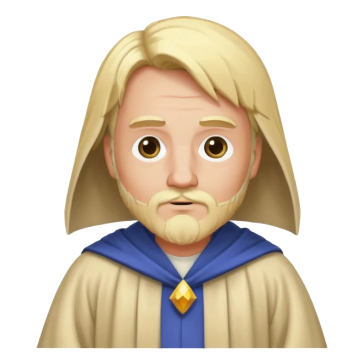 beardless wizard with bob-cut blonde hair and one blocked eye sticker