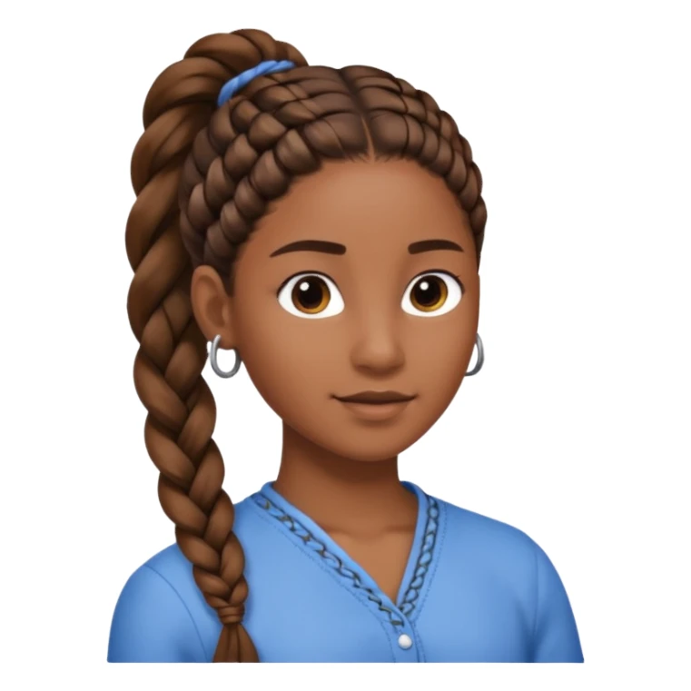 just hair braided hair tail sticker