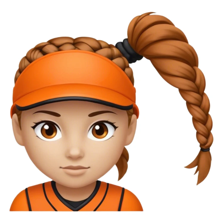 Softball player Webster girls braided pony tail orange and black kit  sticker