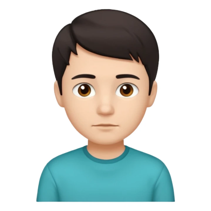 boy short dark hair and brown eyes and turquoise shirt sticker