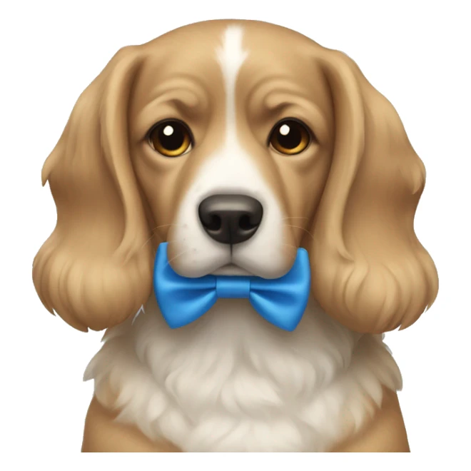 Dog wearing blue bow tie  sticker