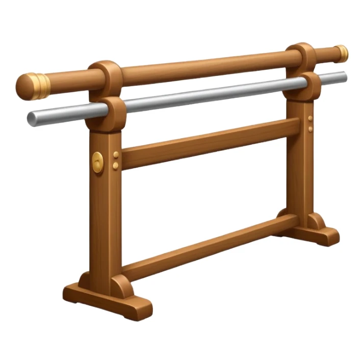 Ballet Barre, flat design emoji, with rich details, no face on objects, white background sticker