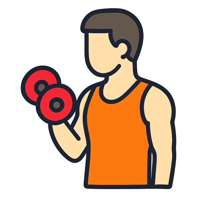 a sportman doing a curls sticker