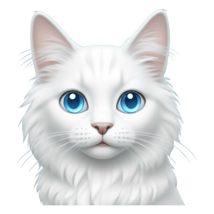 A white cat with long hair and  ice blue eyes  sticker