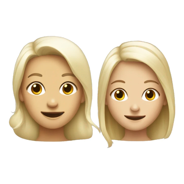 blonde girl with old woman smiling sticker