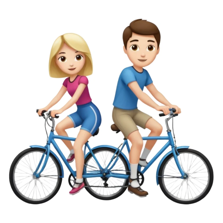 Girl and guy riding a bicycle sticker