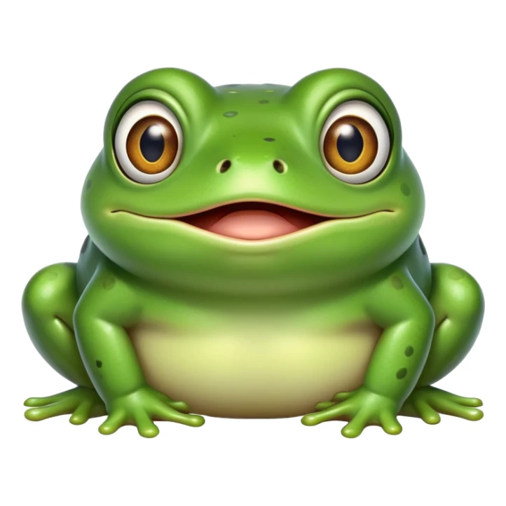 fat green frog with bulging eyes and surprised expression sticker