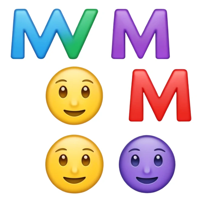 make me a 5 unique emojis that say MT25 and u make the emojis 5 diffrent collors ( 5 diffirent emojis and make them unique

i need it to say MT25 sticker