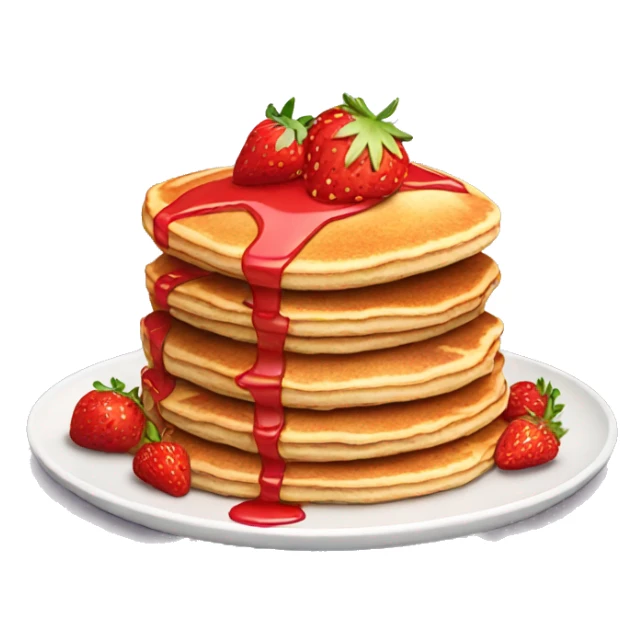 Stack of strawberry pancakes sticker