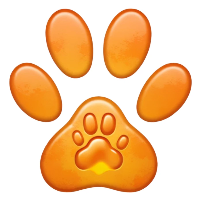 a very light pale pastel orange #FFA500 pawprint sticker