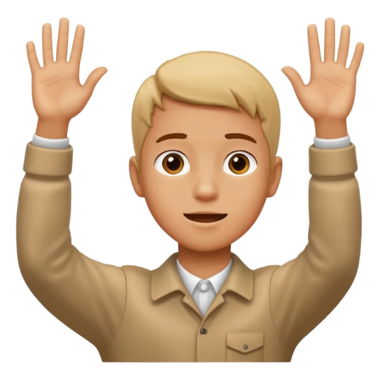 a boy with his hands going up and down at different times  sticker