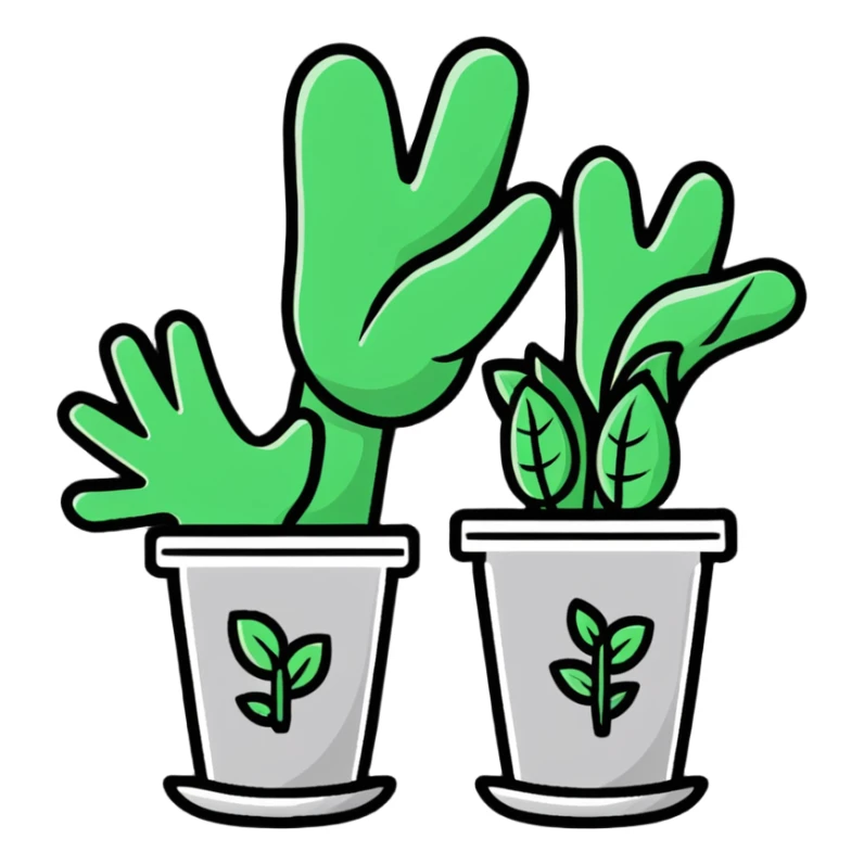 gardening gloves seeds and plant pots sticker