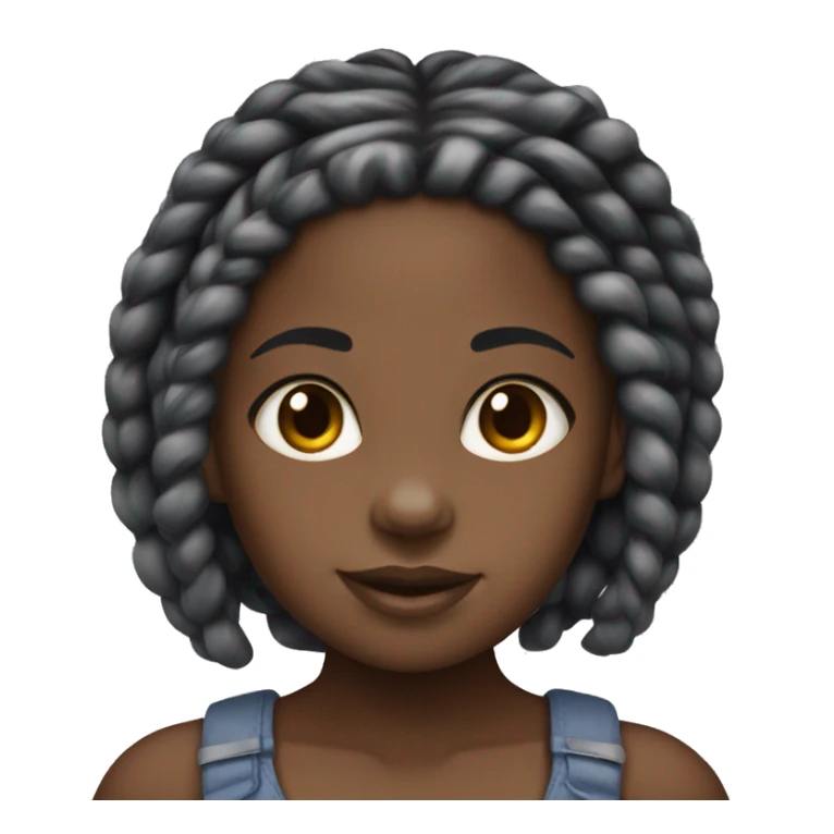 Little black girl with box braids  sticker