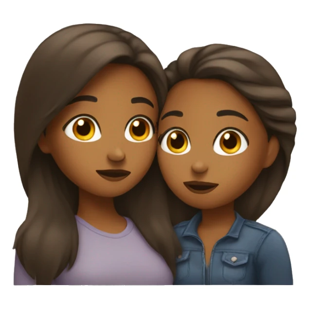 Two brown girls kiss sticker