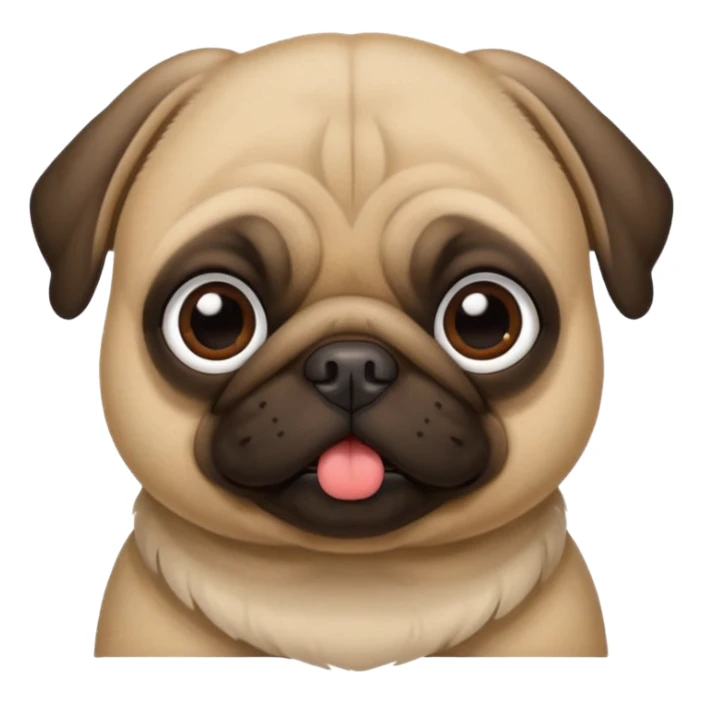 Pug fofo com pote de ração sem nada dentro sticker