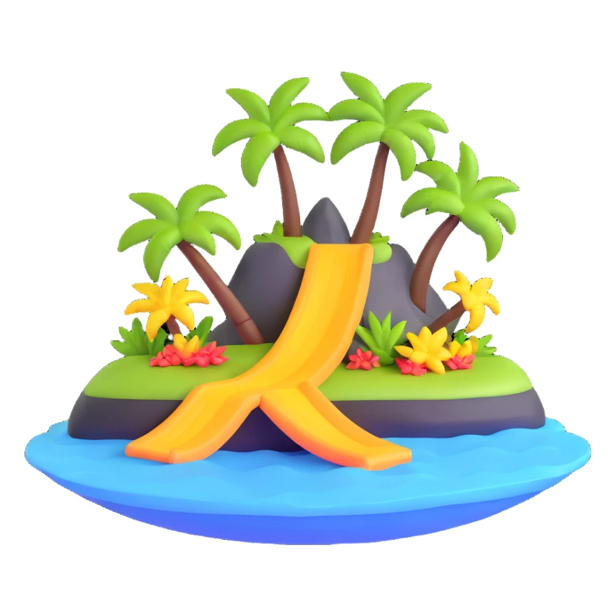 family on a tropical island sticker