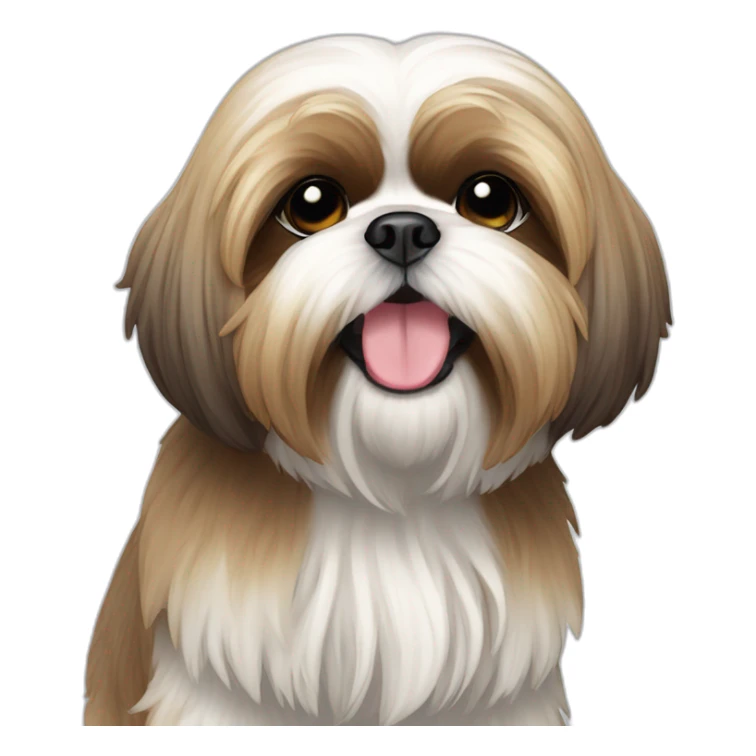 Dog Shih Tzu with long wool full-height stand up sticker