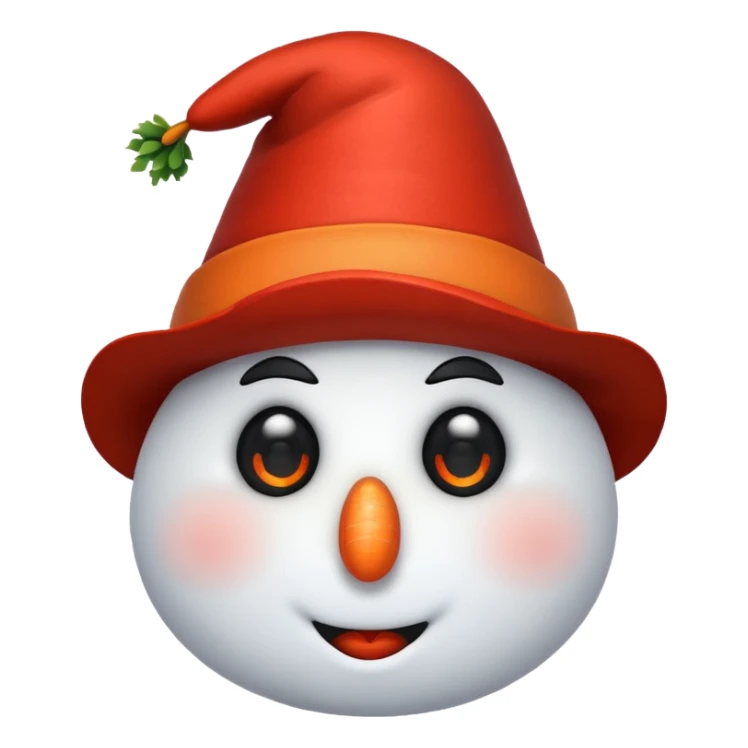 snowman head with red hat and carrot nose sticker