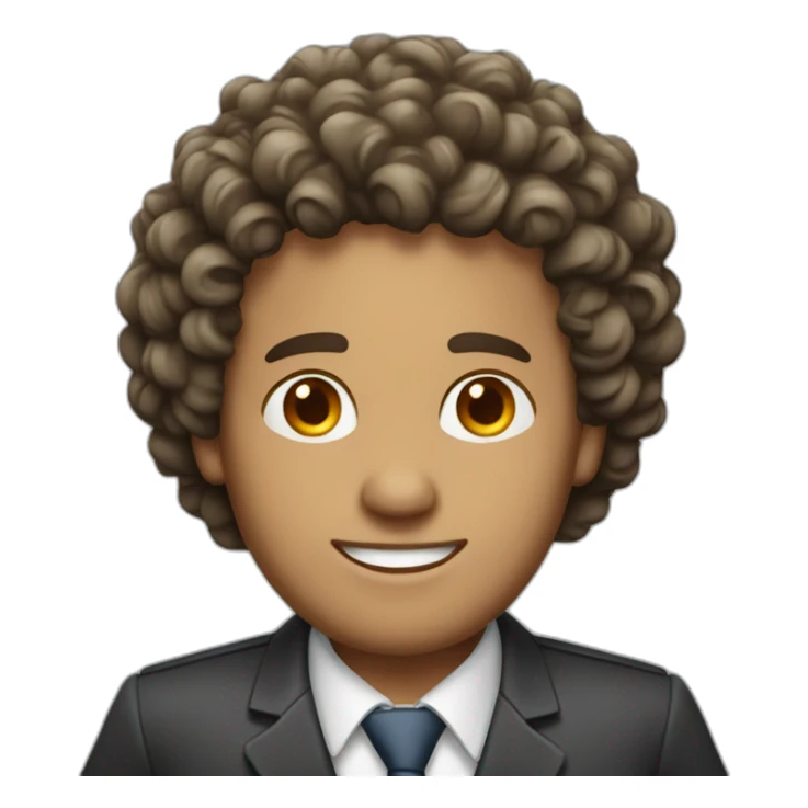 Curly hairbbusinessman with a borderwarmer sticker