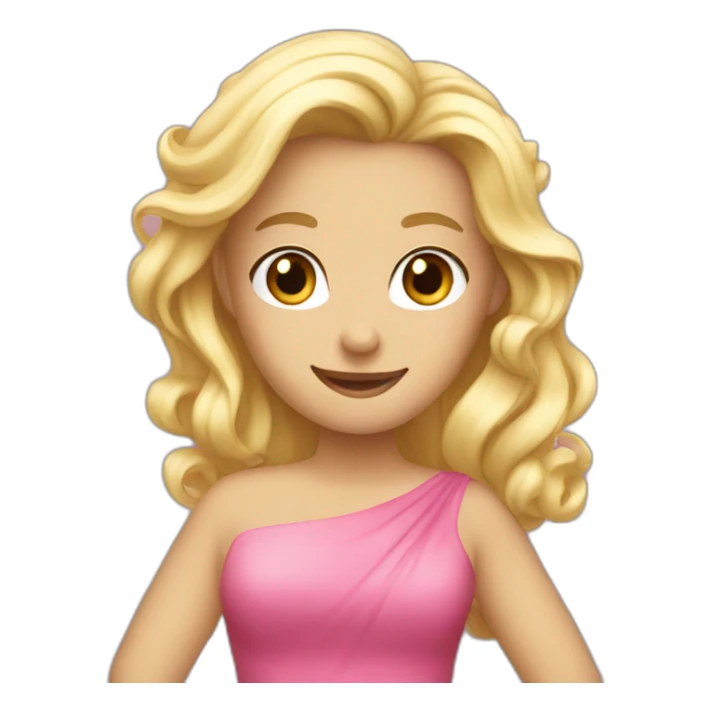 blonde hair pink dress thumbs up sticker