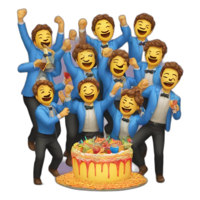 Conjunto de amigos celebrando una fiesta sticker