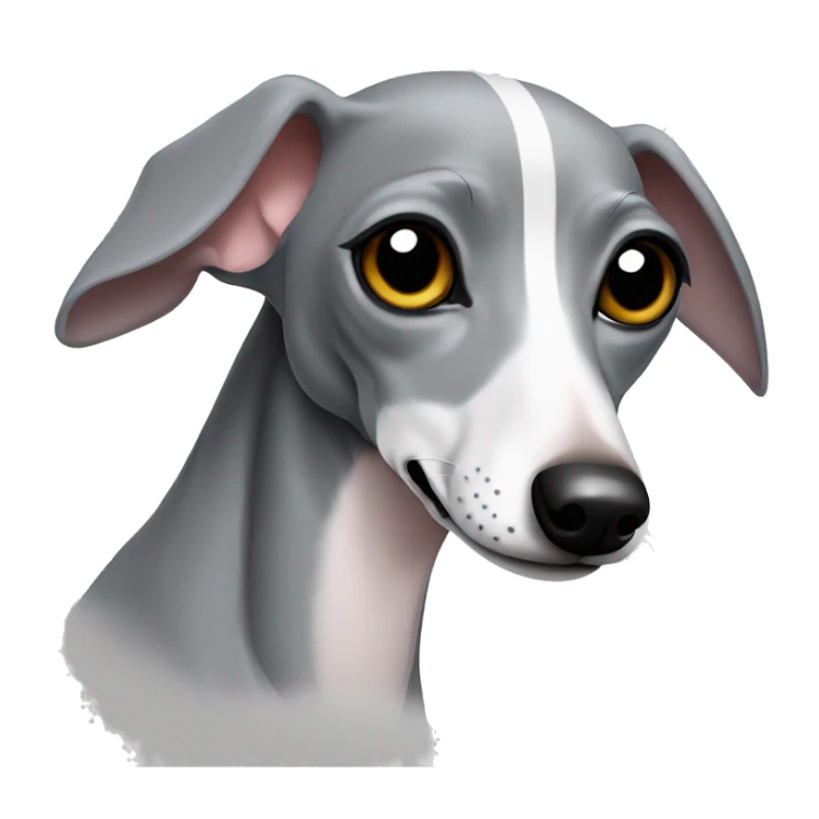 Italian greyhound gray curled up sticker
