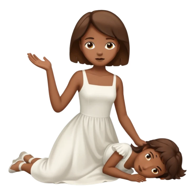 Fainting black girl brown hair  sticker