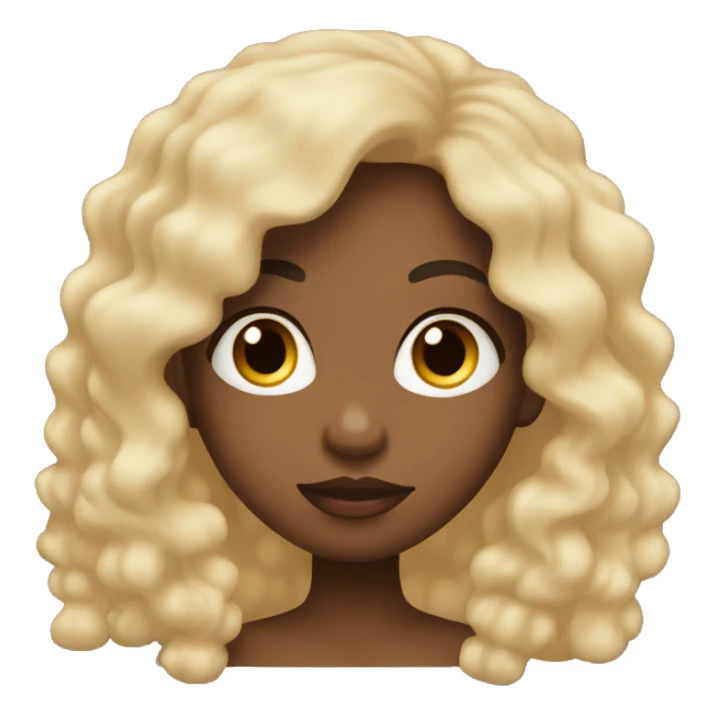Light skin black girl with long hair making kiss face sticker