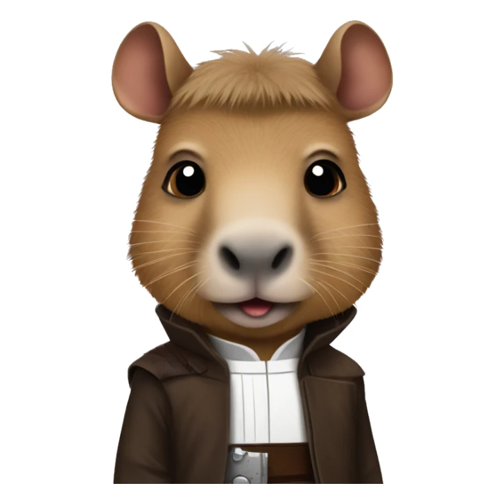 a capybara in a han solo costume  sticker