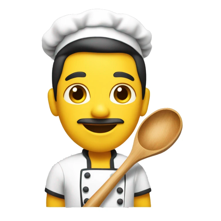 chef, yellow skin. with a wooden ladle in hand sticker