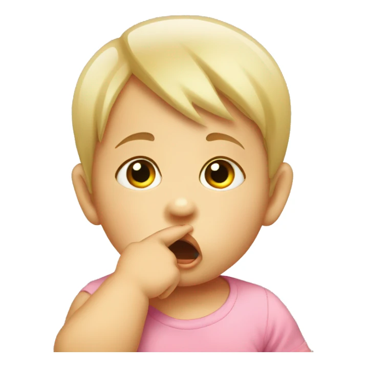Baby confused with finger in mouth  sticker
