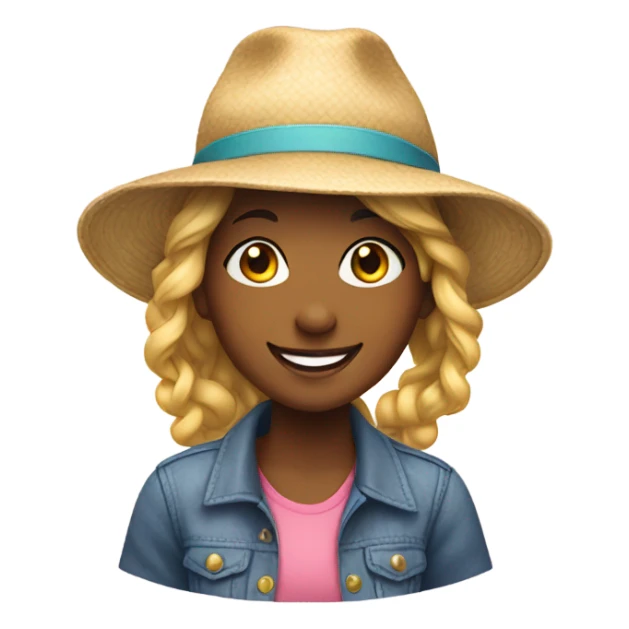 smiling girl in hat sticker