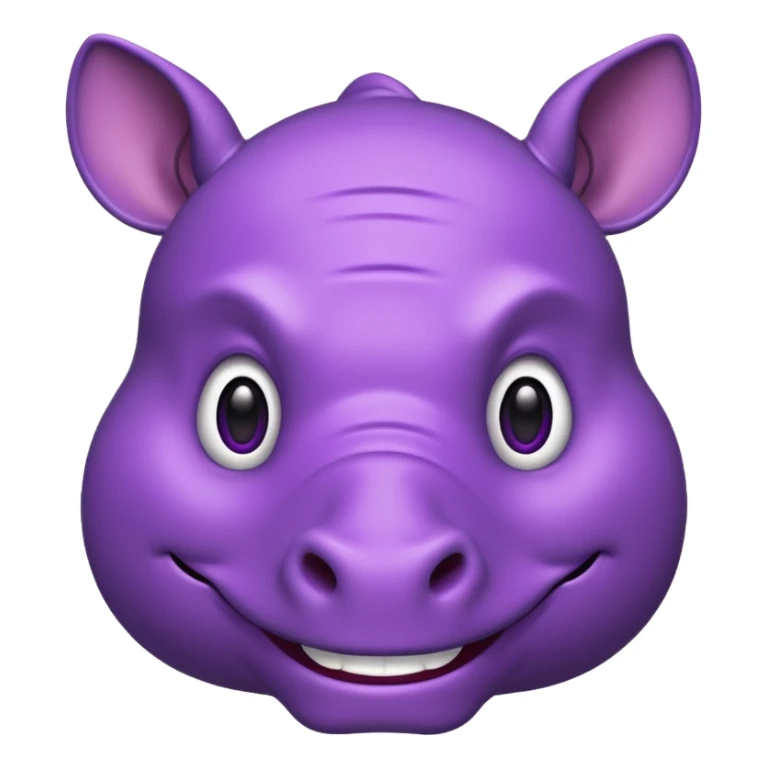 purple rhino face emoji, cartoonish sticker