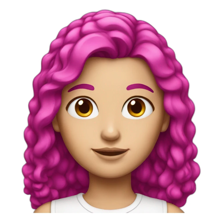 White girl with magenta hair  sticker