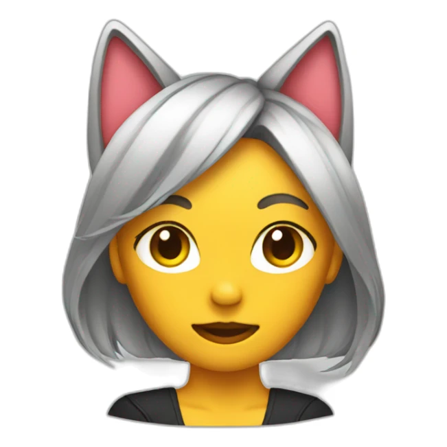 emoji in a made dress with cat ears sticker